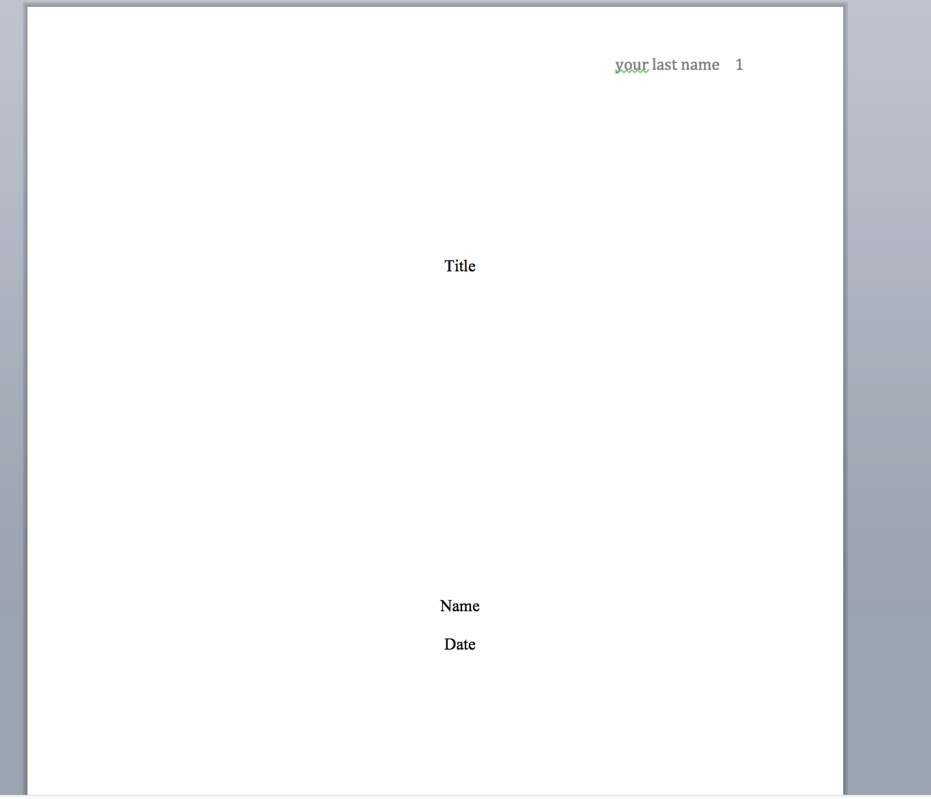 font size for my essay